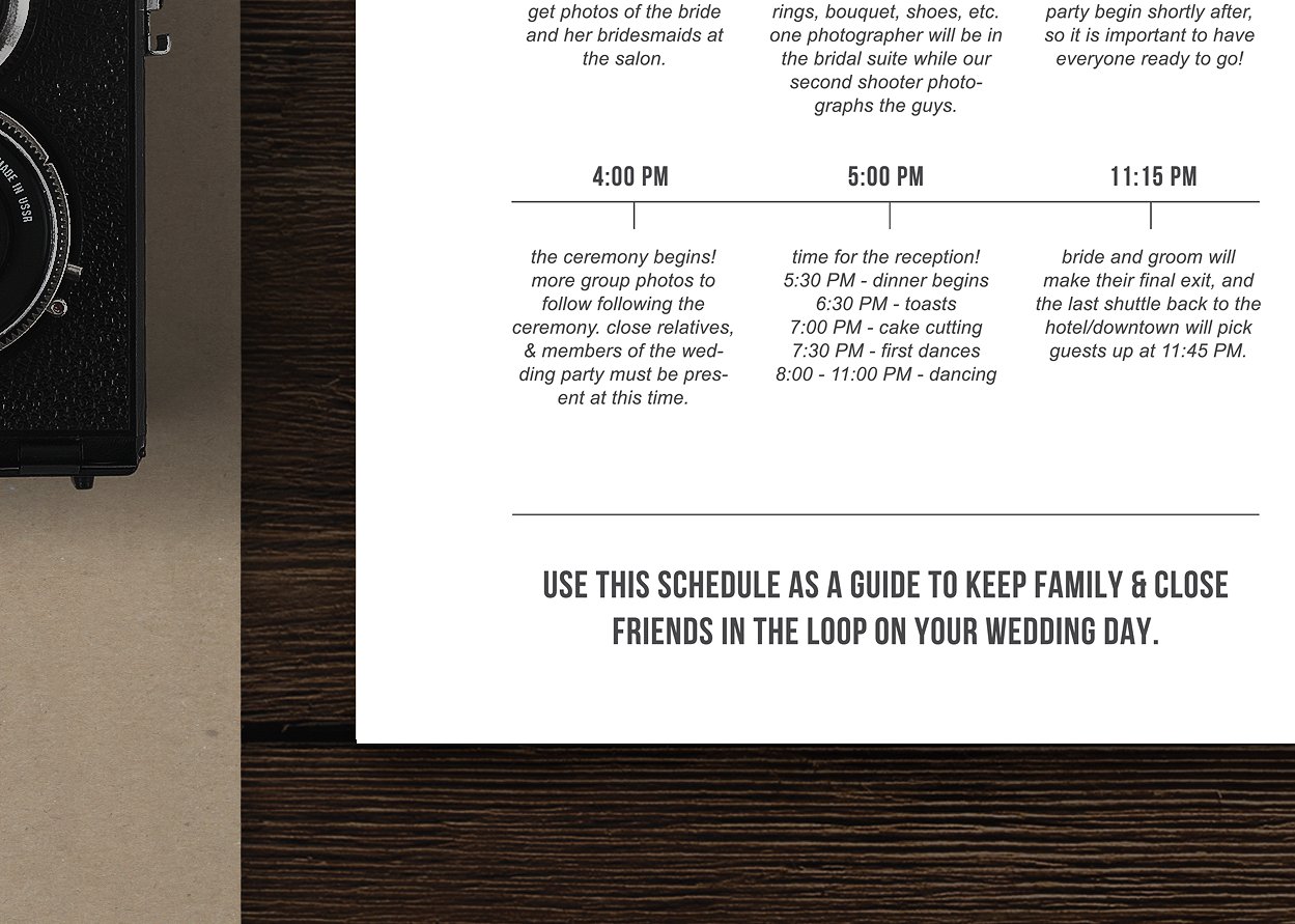 Wedding Day Timeline Template