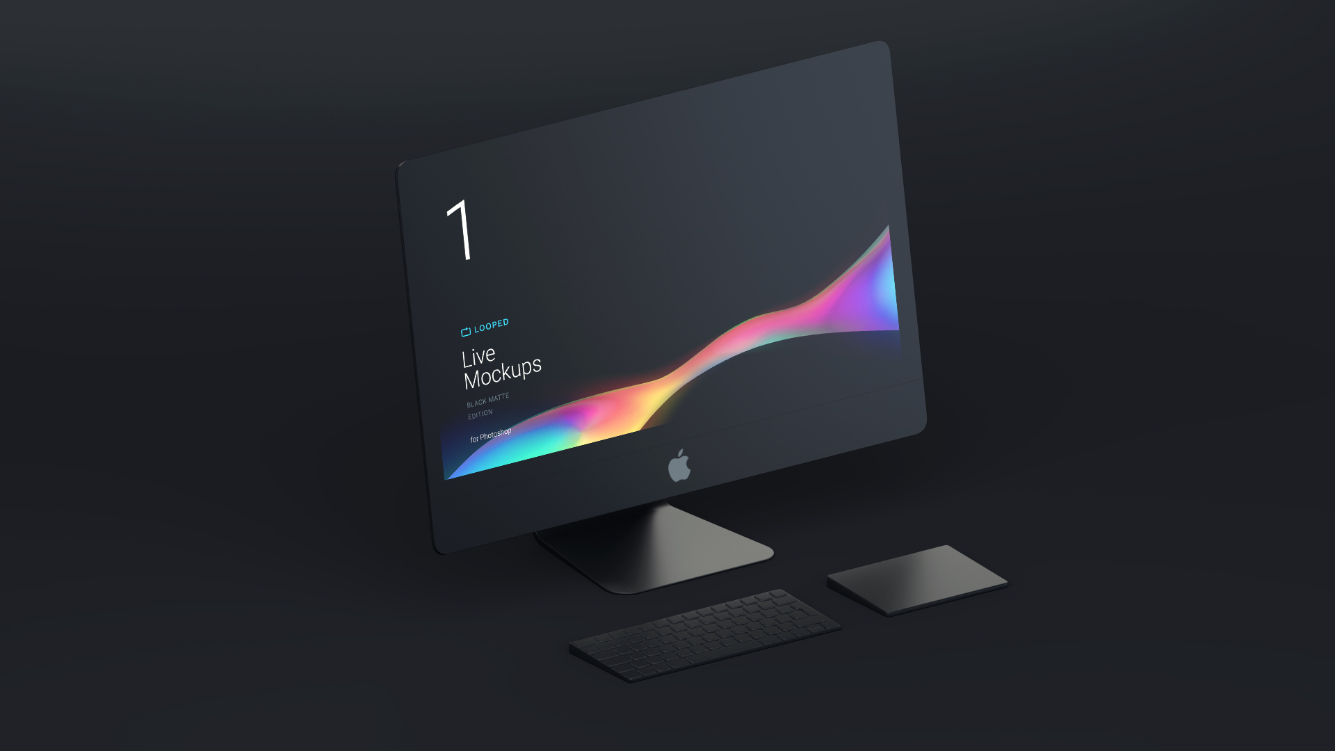 苹果iMac电脑显示设备PSD贴图样机模型Animated