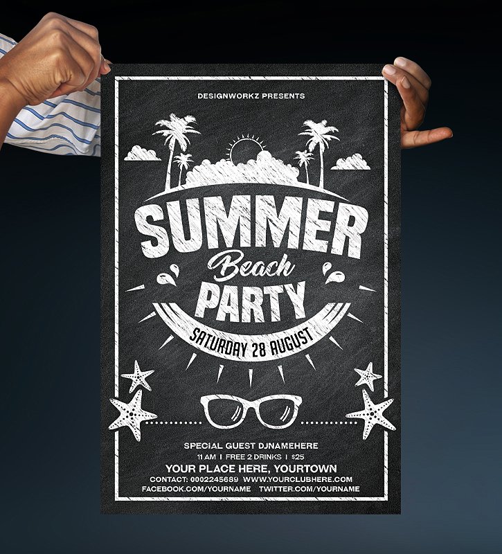 Chalkboard Summer Beach Party