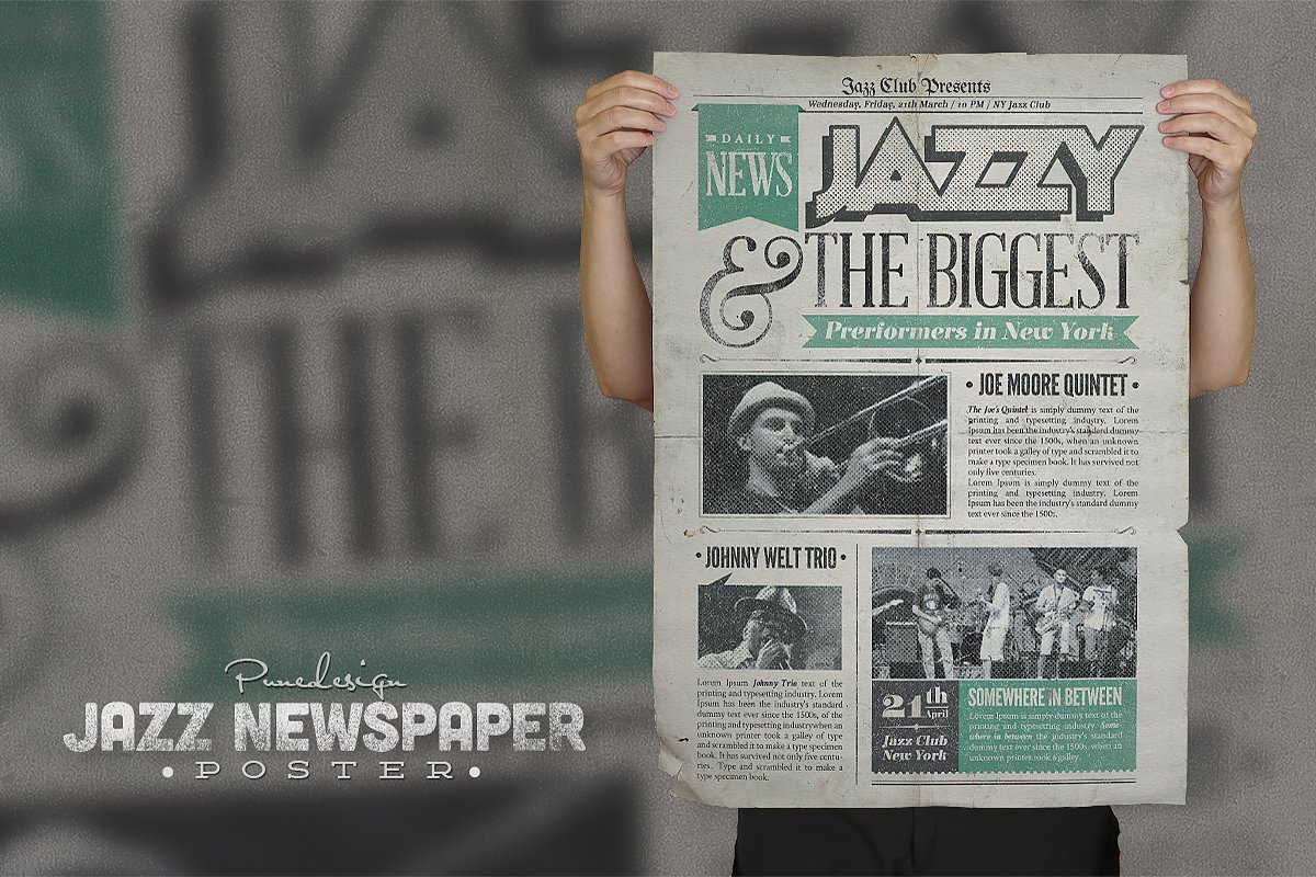 Jazz | Vintage Newspaper Poste