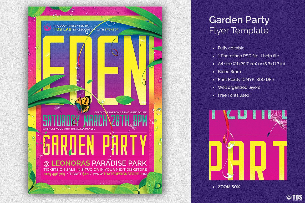 Garden Party Flyer PSD