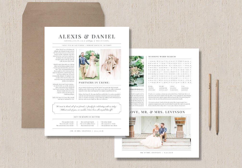 Wedding Newspaper Template