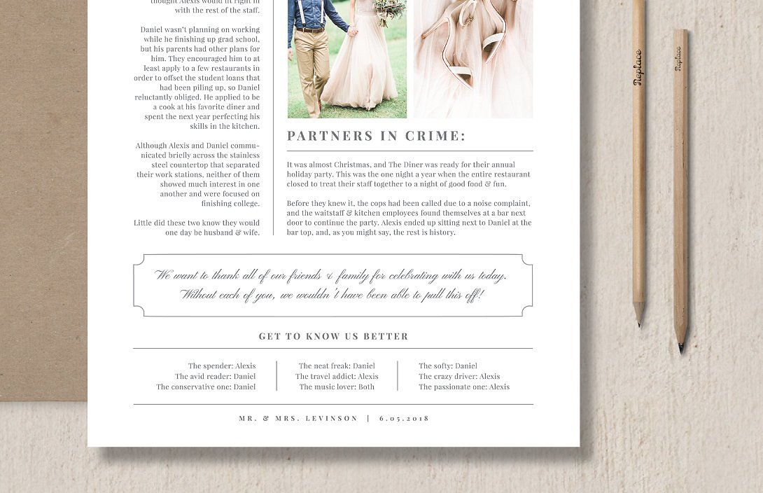 Wedding Newspaper Template