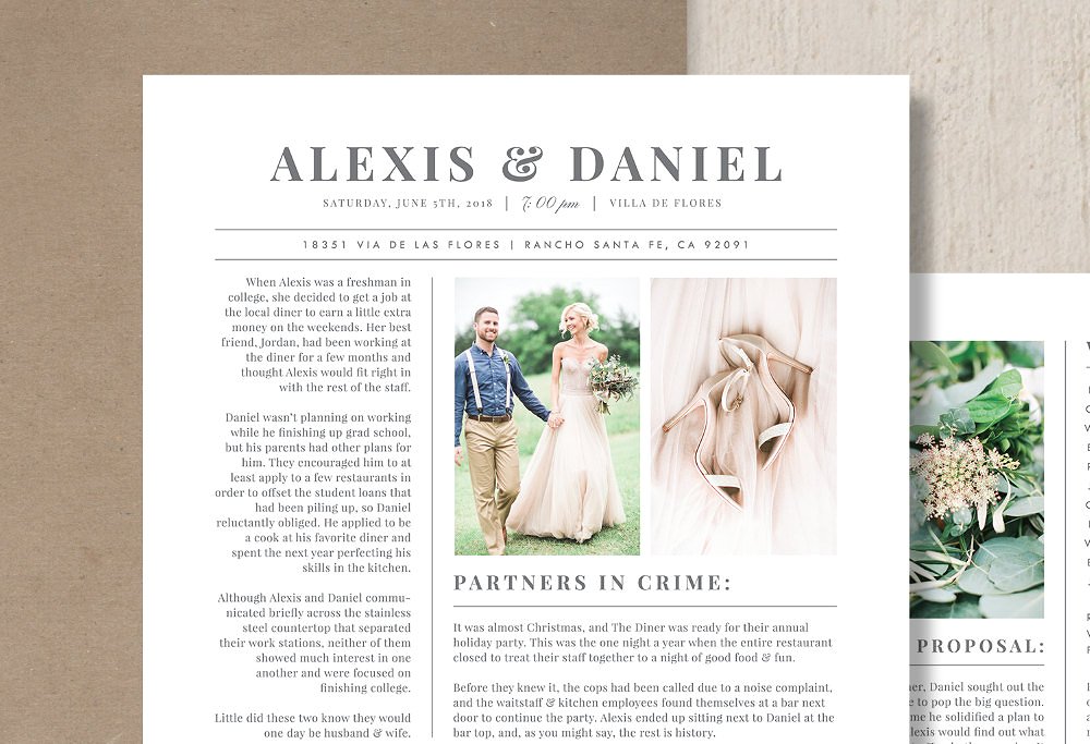 Wedding Newspaper Template