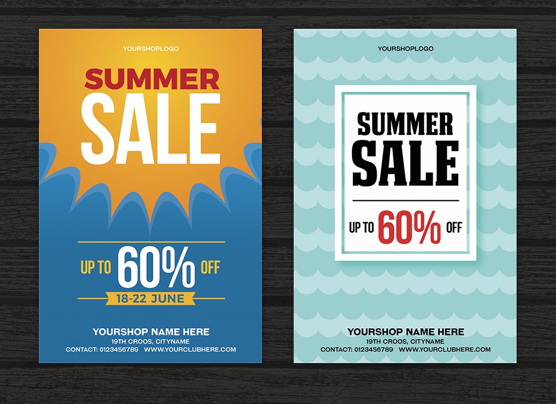 4 Summer Sale Flyer Set
