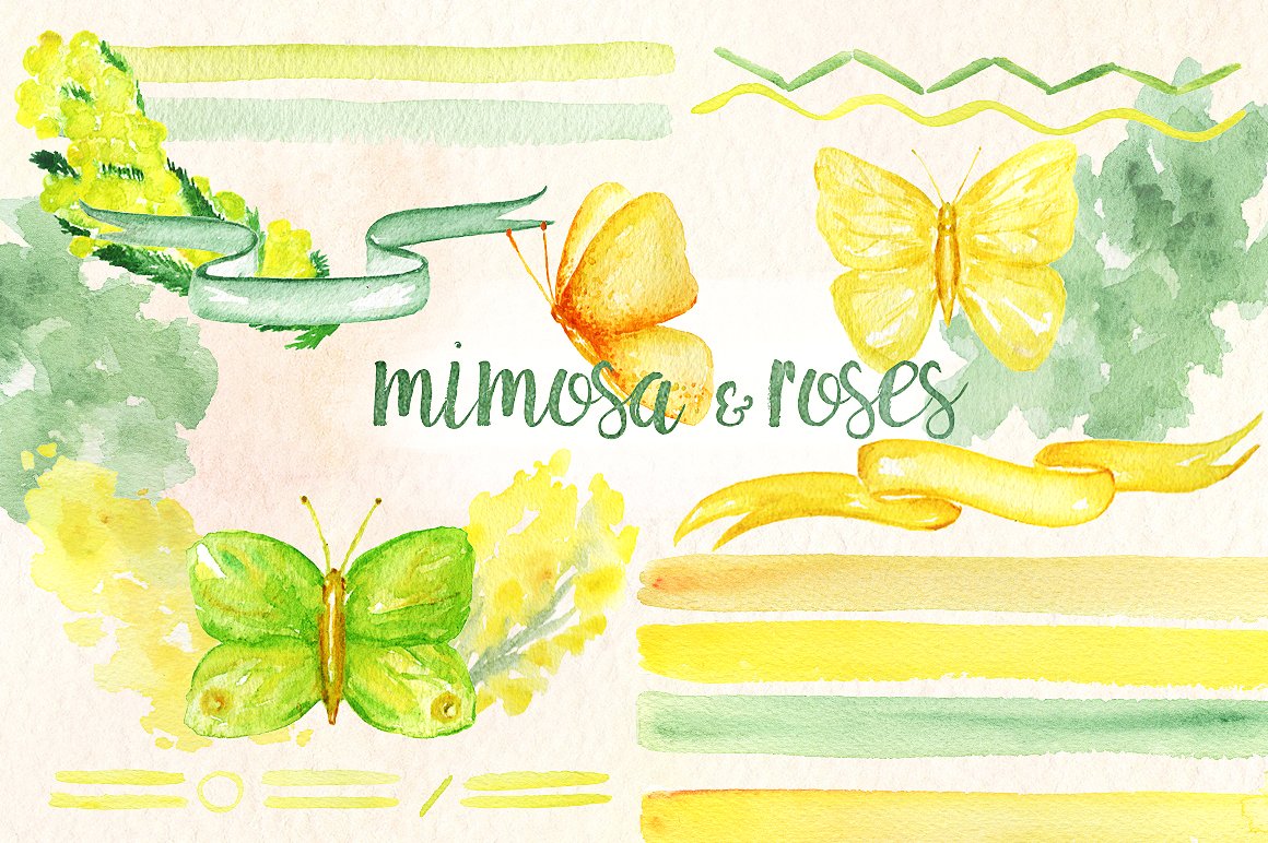 Mimosa -amp; roses yellow flo