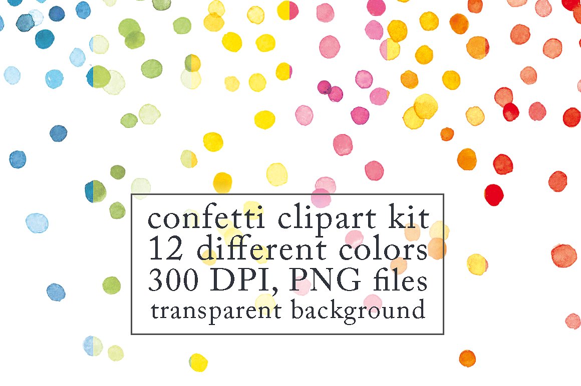 Confetti clipart kit