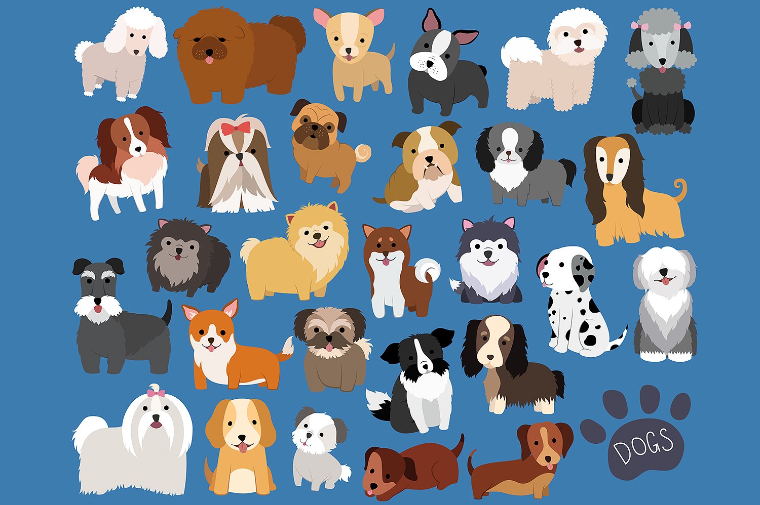 Cute Dogs 29 pc Vector -amp; P