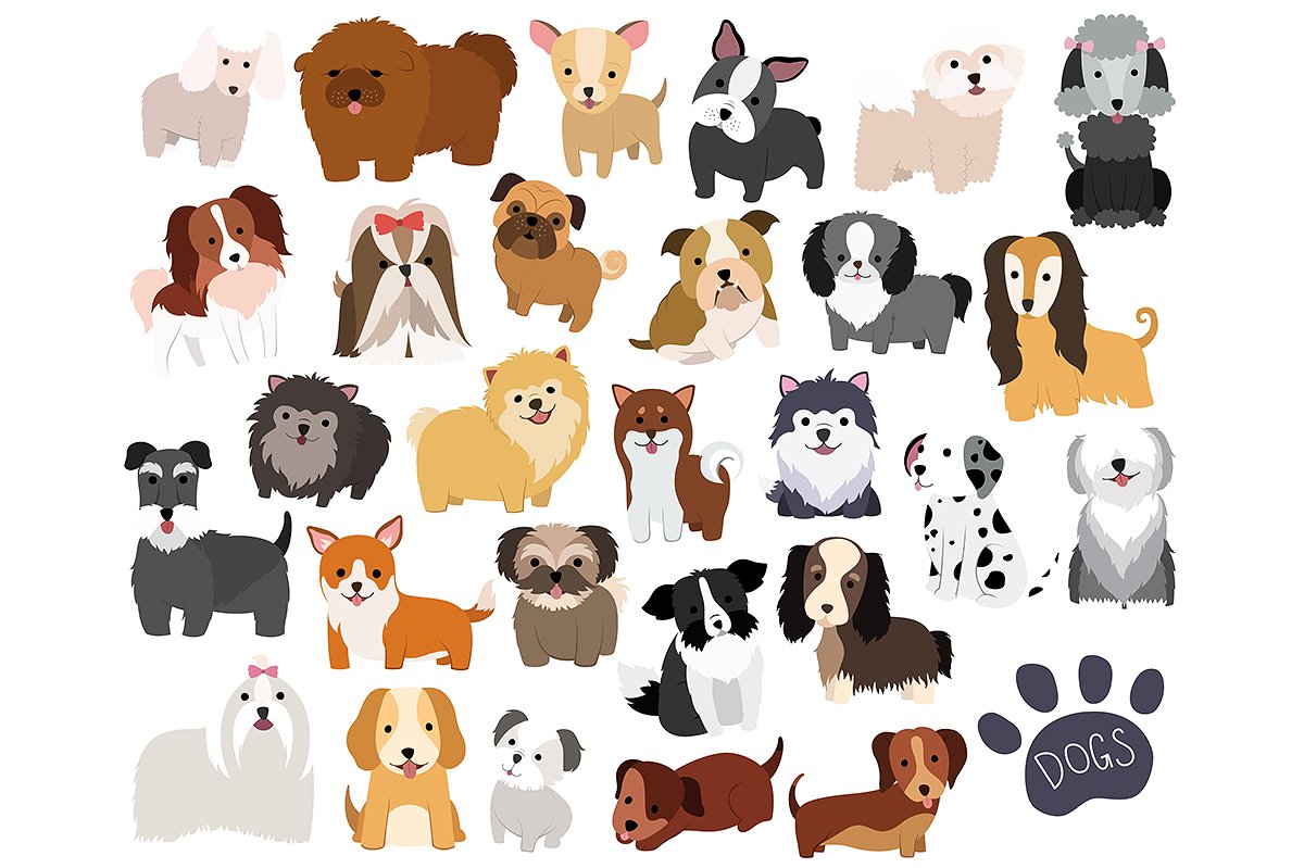 Cute Dogs 29 pc Vector -amp; P