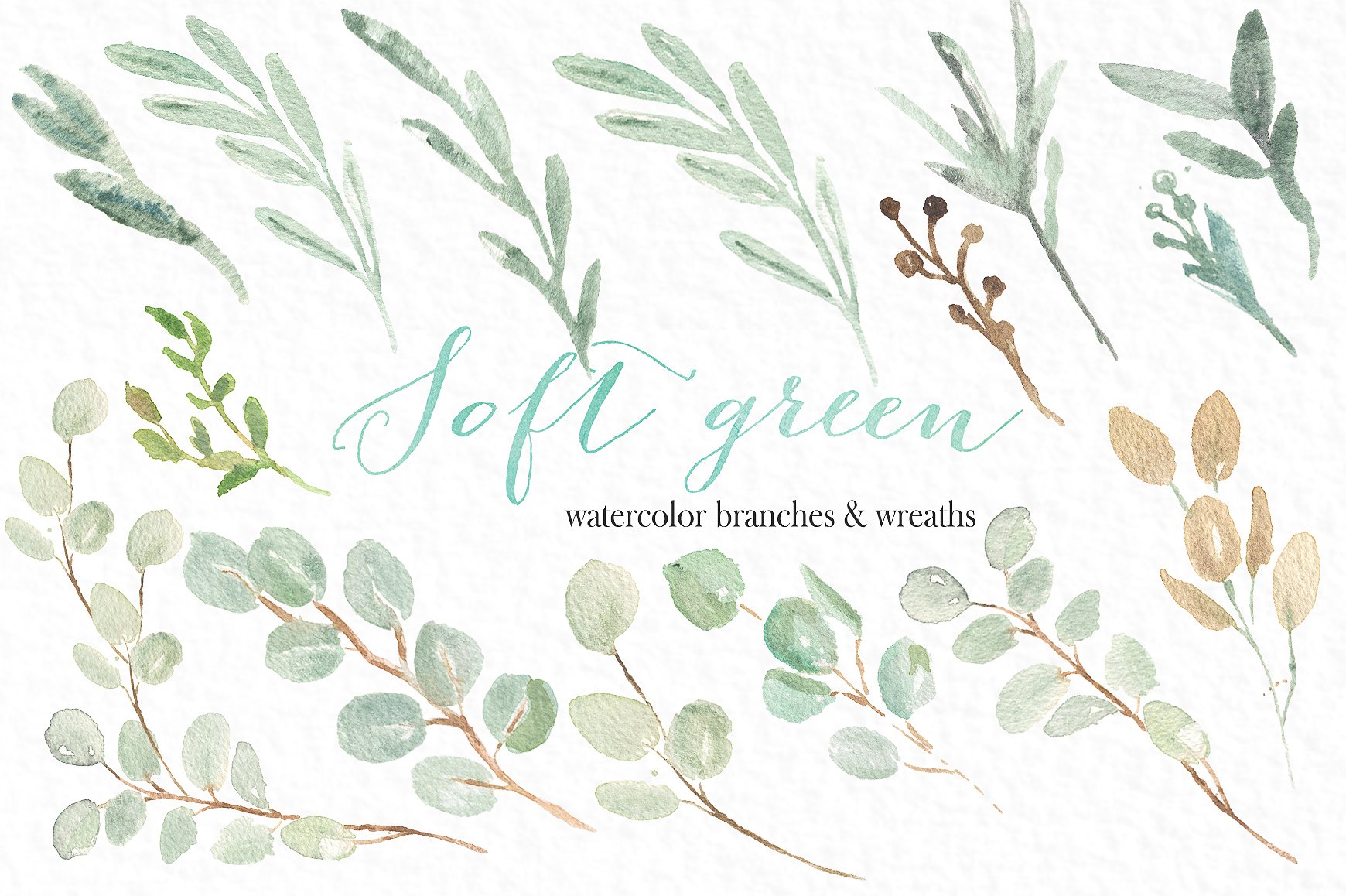 Soft green wreaths branches cl