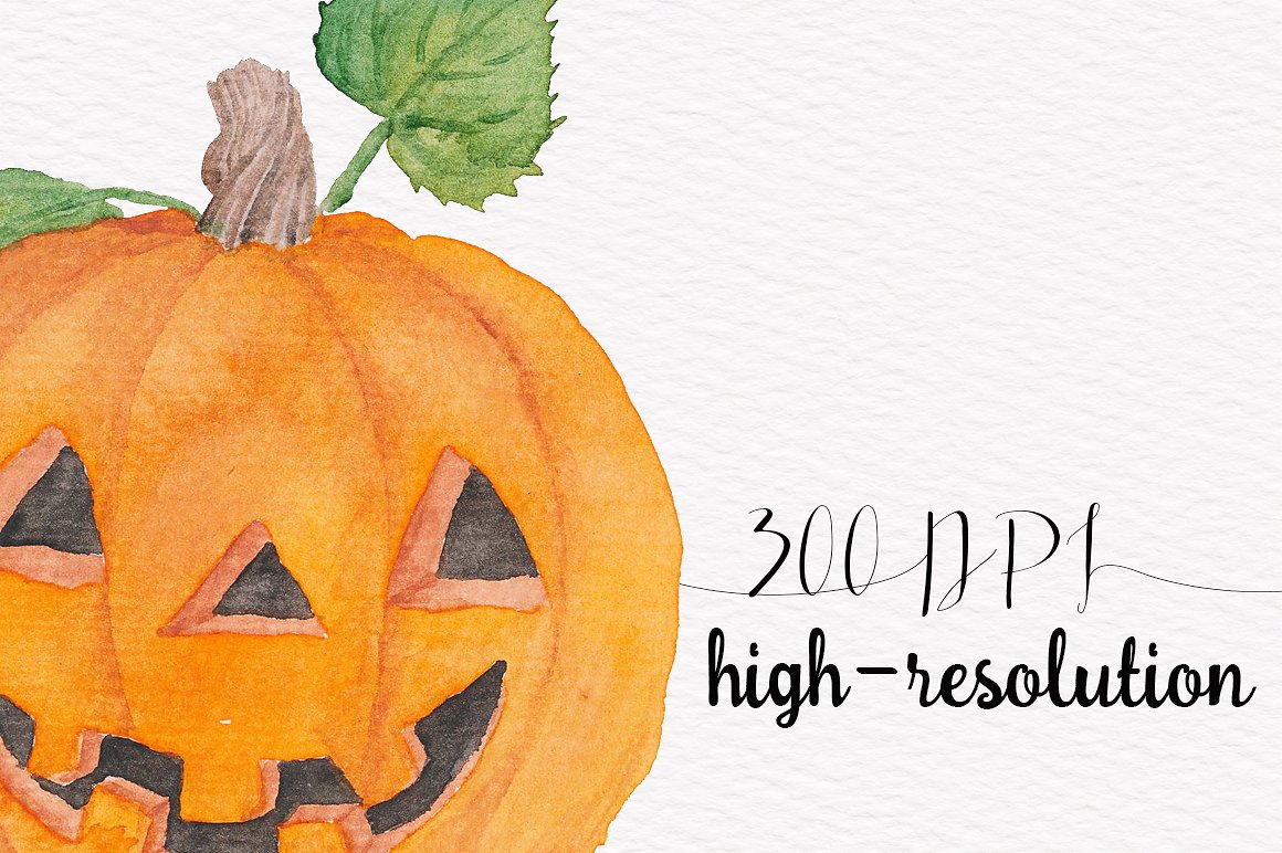 Halloween Autumn Watercolor Se