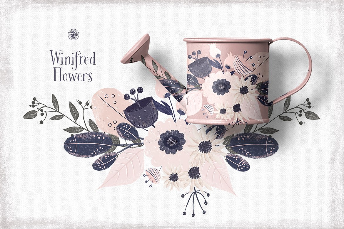 手绘花卉食物设计素材Winifred Flowers