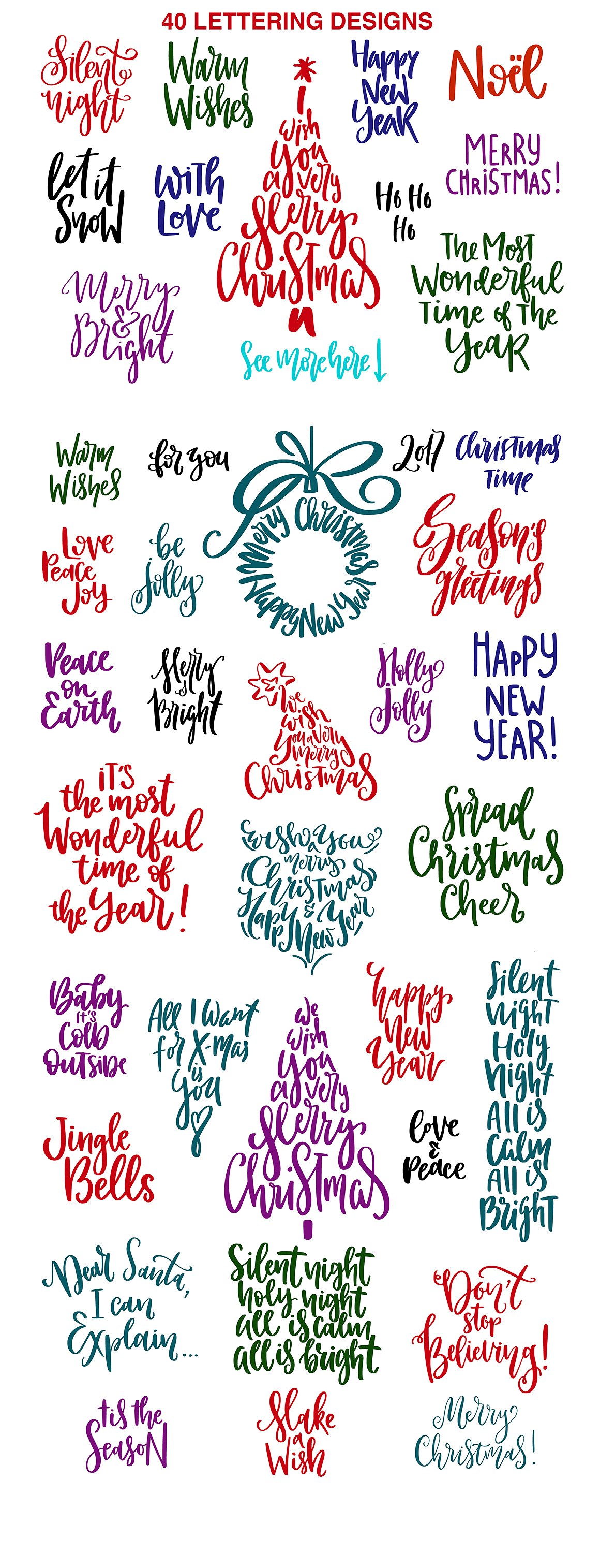 手绘圣诞主题字体设计Christmas Lettering