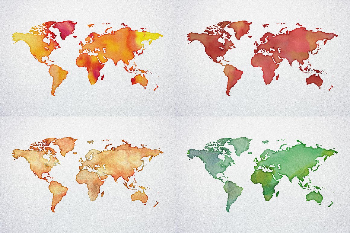 Watercolor World Map Poster Pa