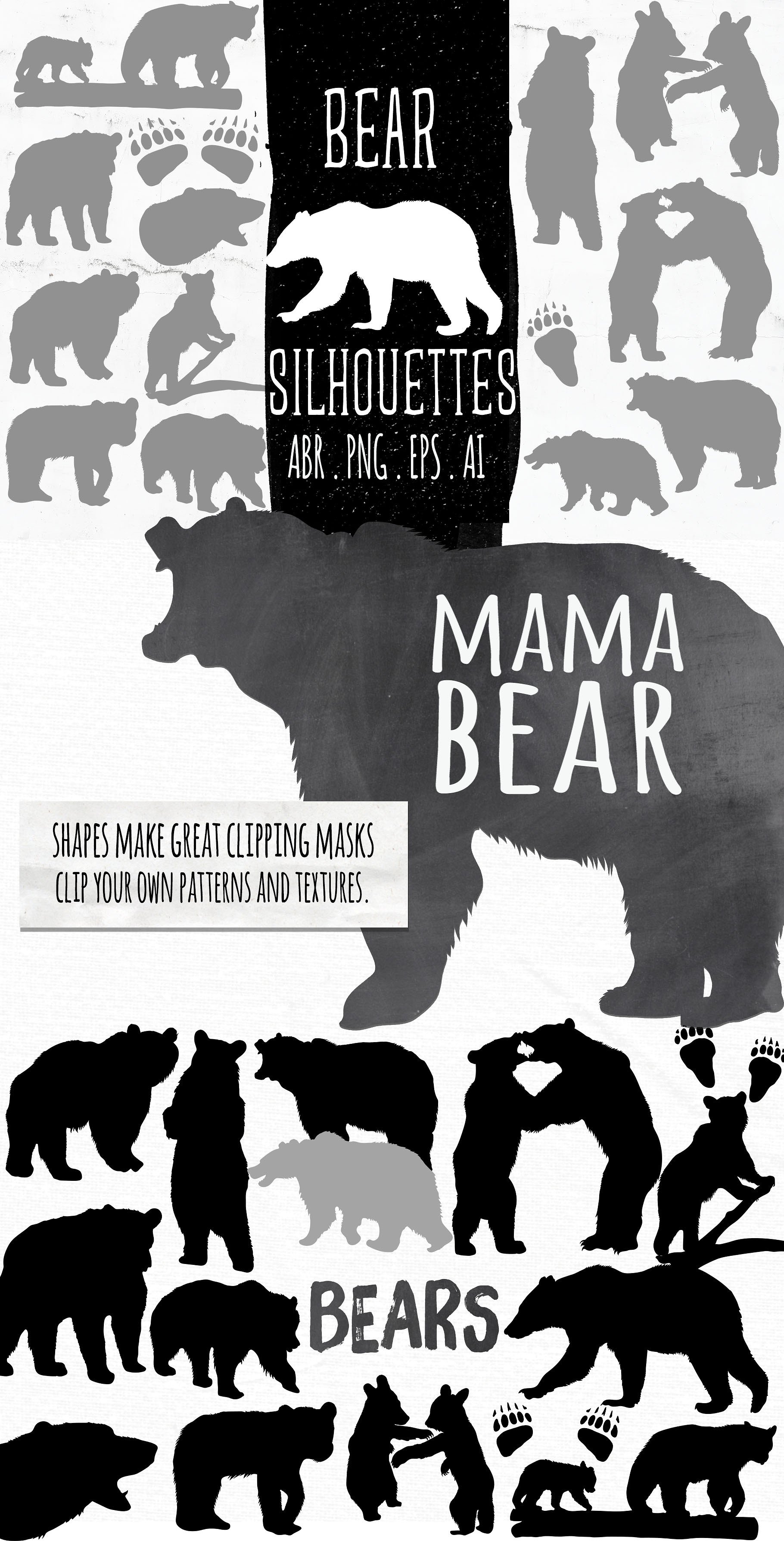 Baby -amp; Mama Bear Silhouett