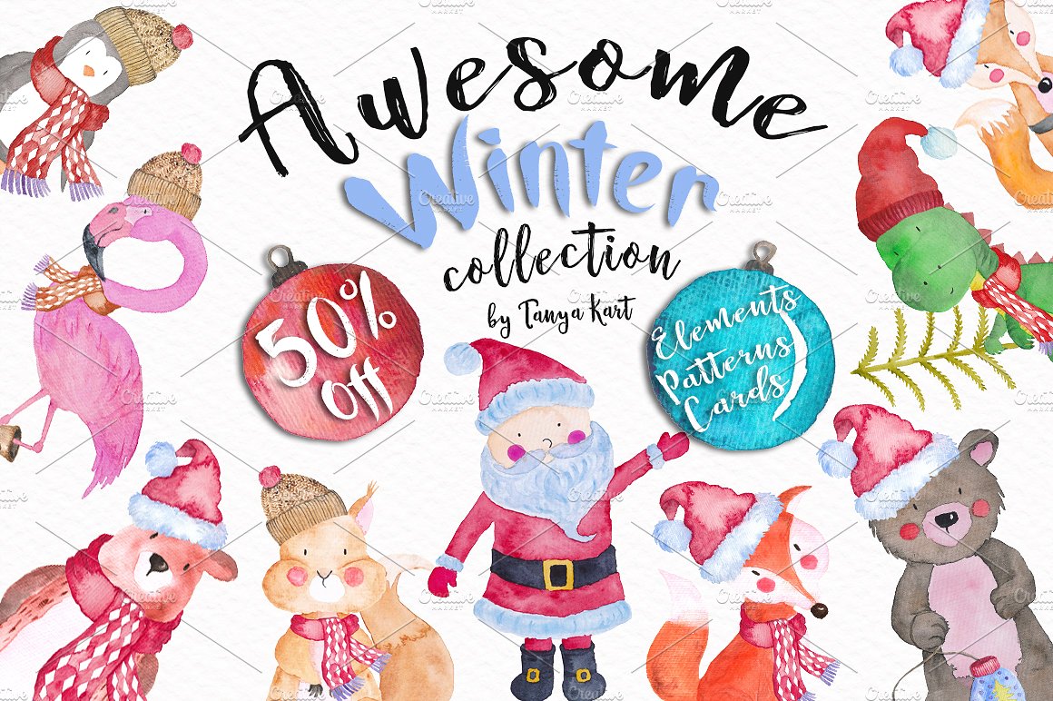 Cute Winter Animals Collection