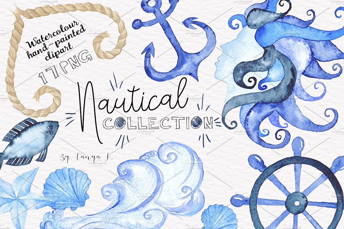 Nautical Watercolor Clipart