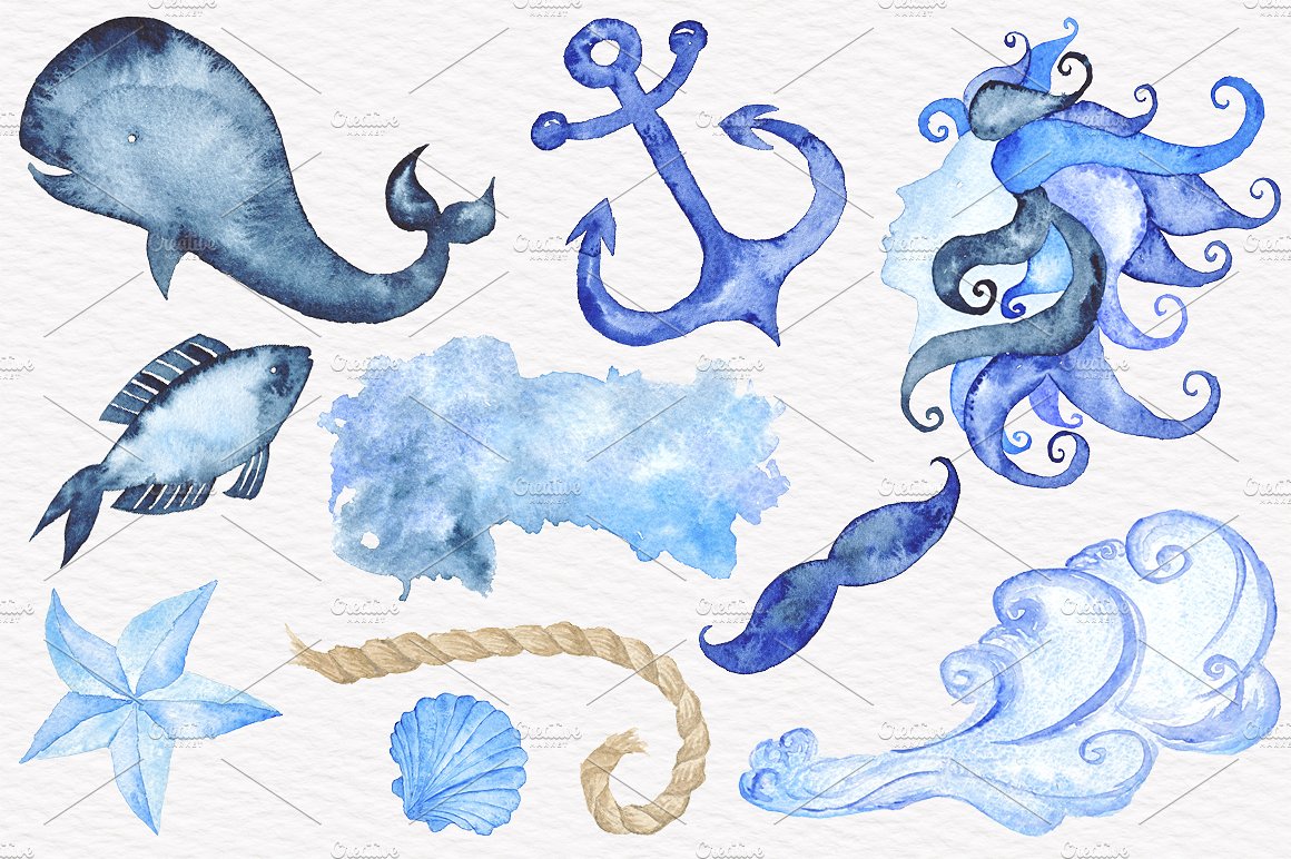 Nautical Watercolor Clipart