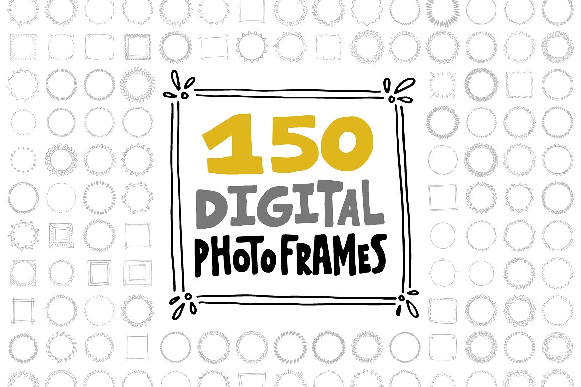 150 Digital Frames (EPS, PNG)