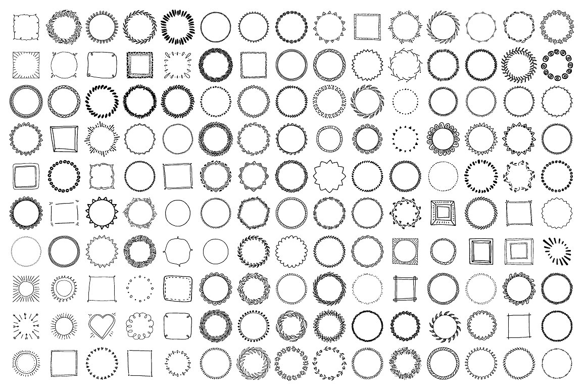 150 Digital Frames (EPS, PNG)