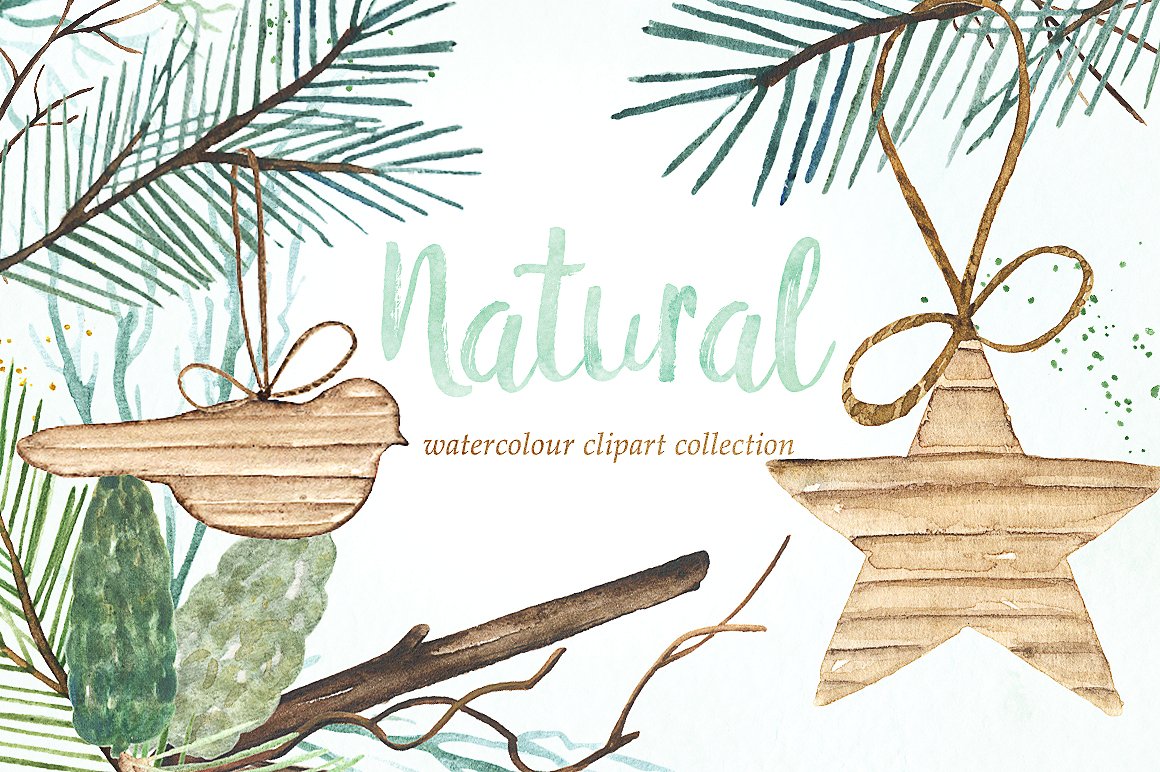 Natural winter. Watercolors