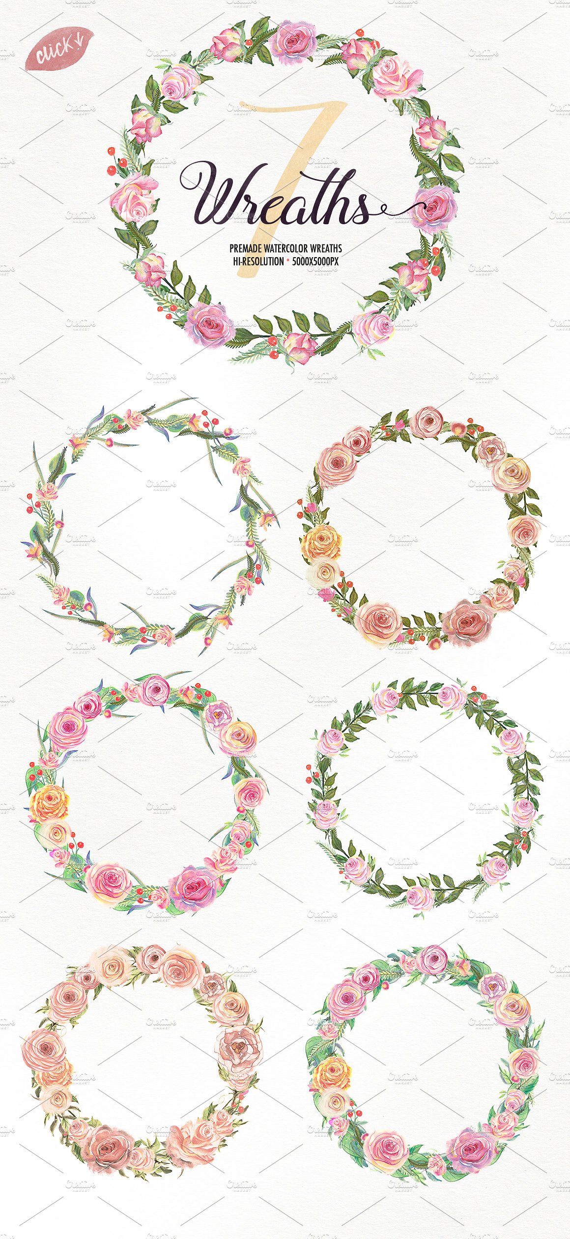 Watercolor flower DIY Pack2