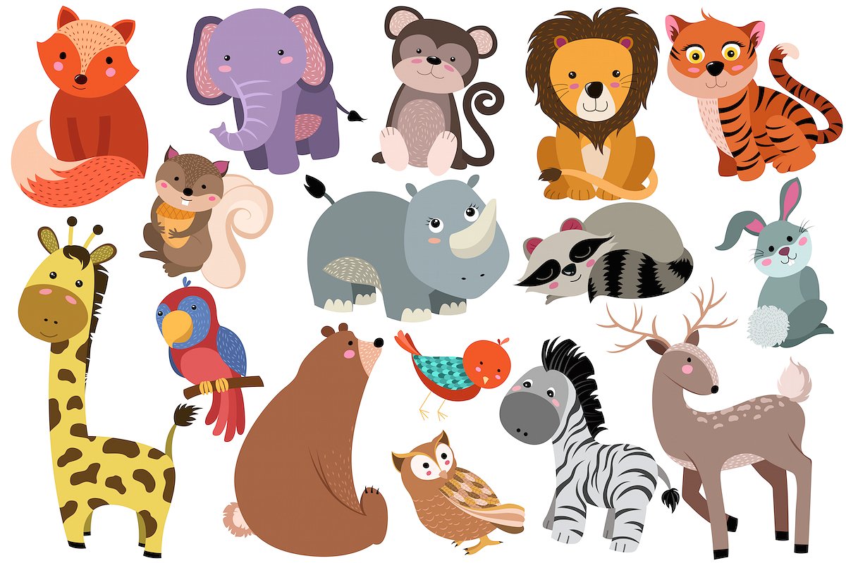 Cute Baby Animals Vector -amp;