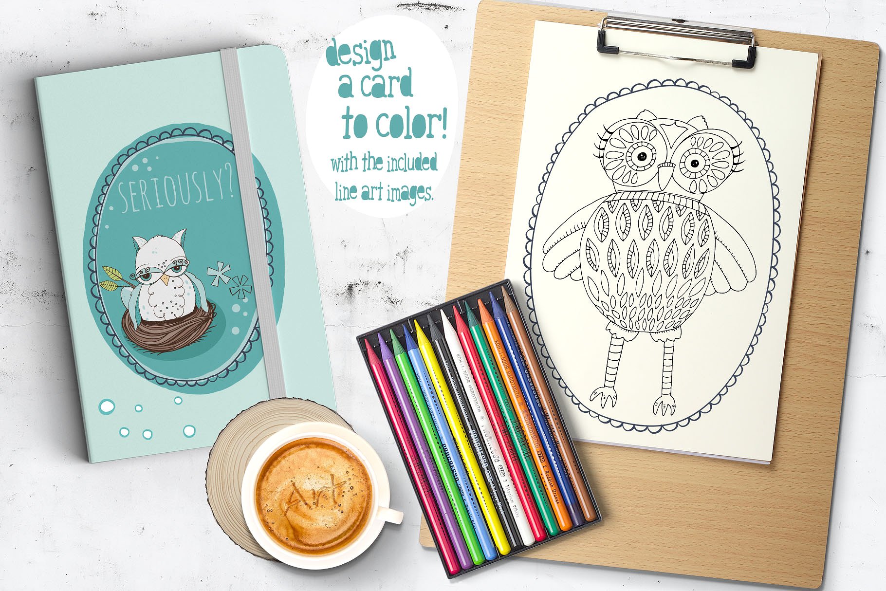 Cute Owl Graphics Set