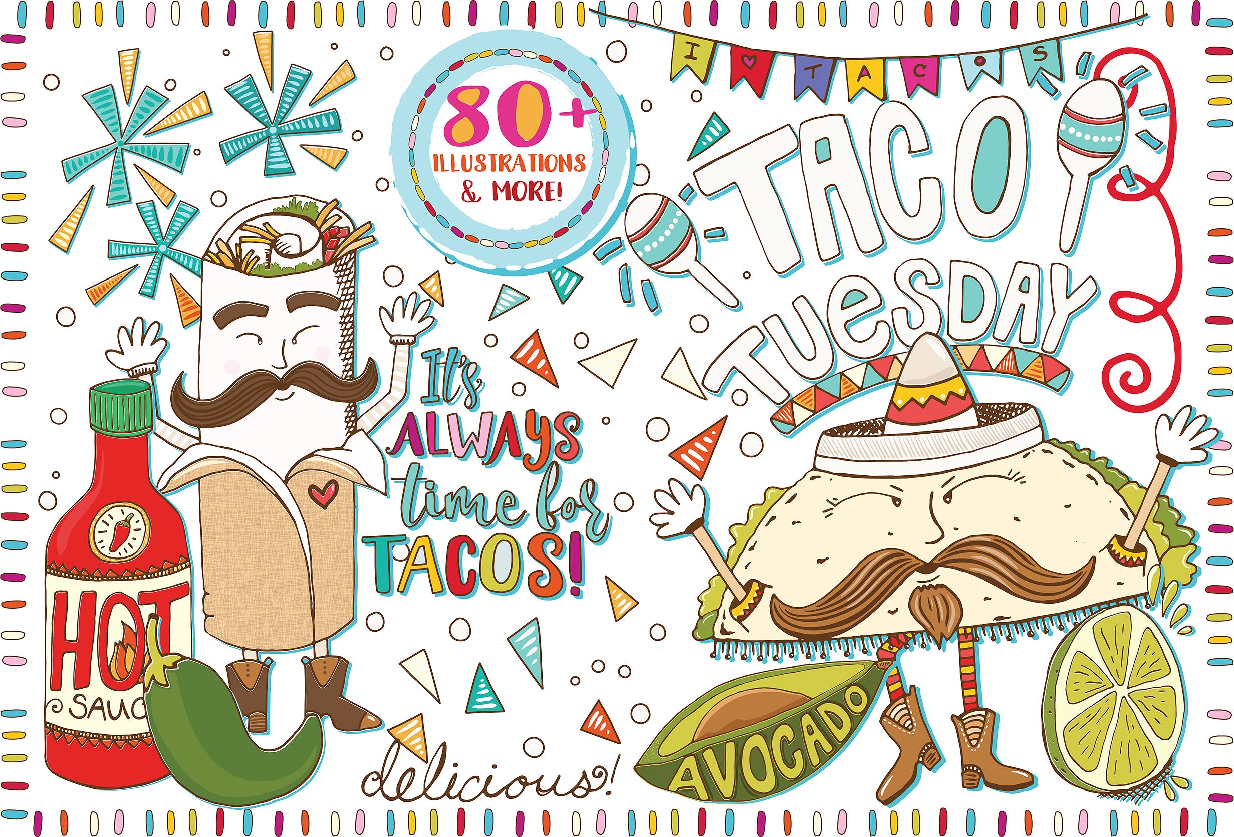 Mexican Food Illustrations, Ta