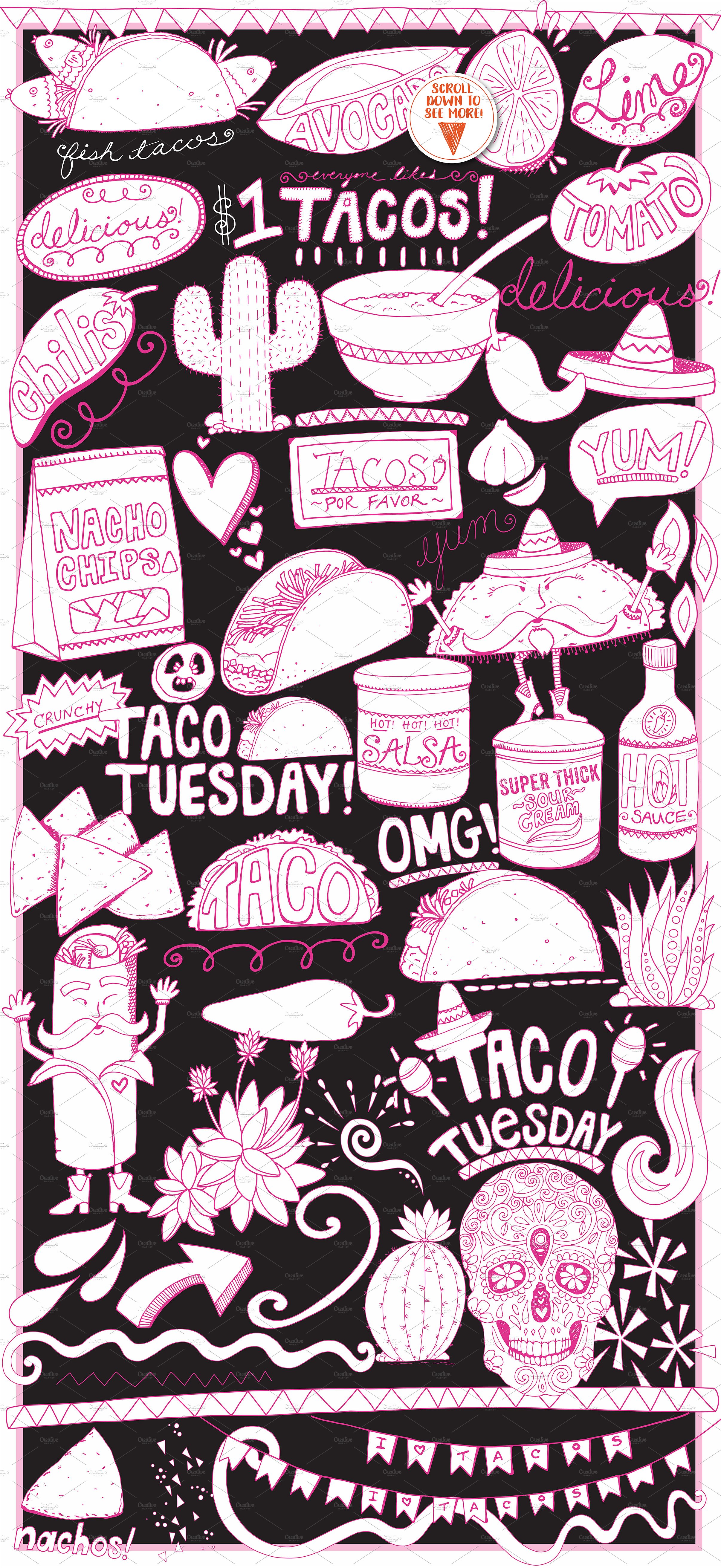 Mexican Food Illustrations, Ta