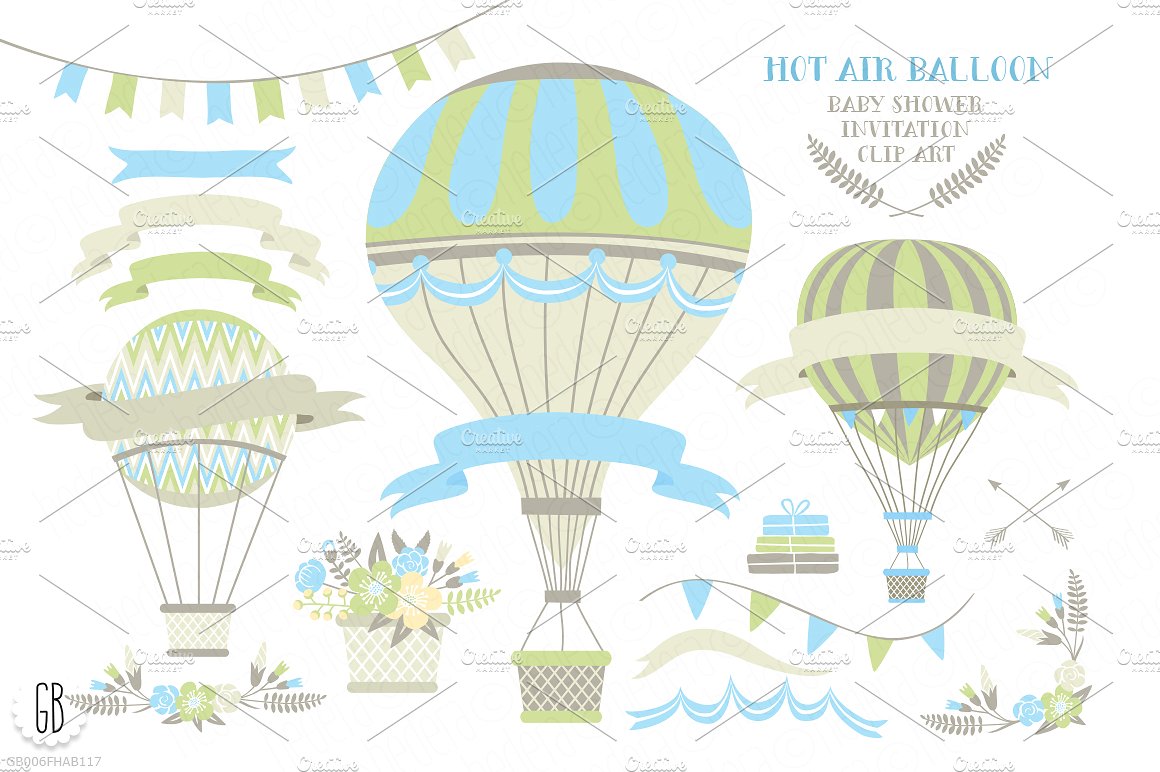 Hot air balloon baby shower in