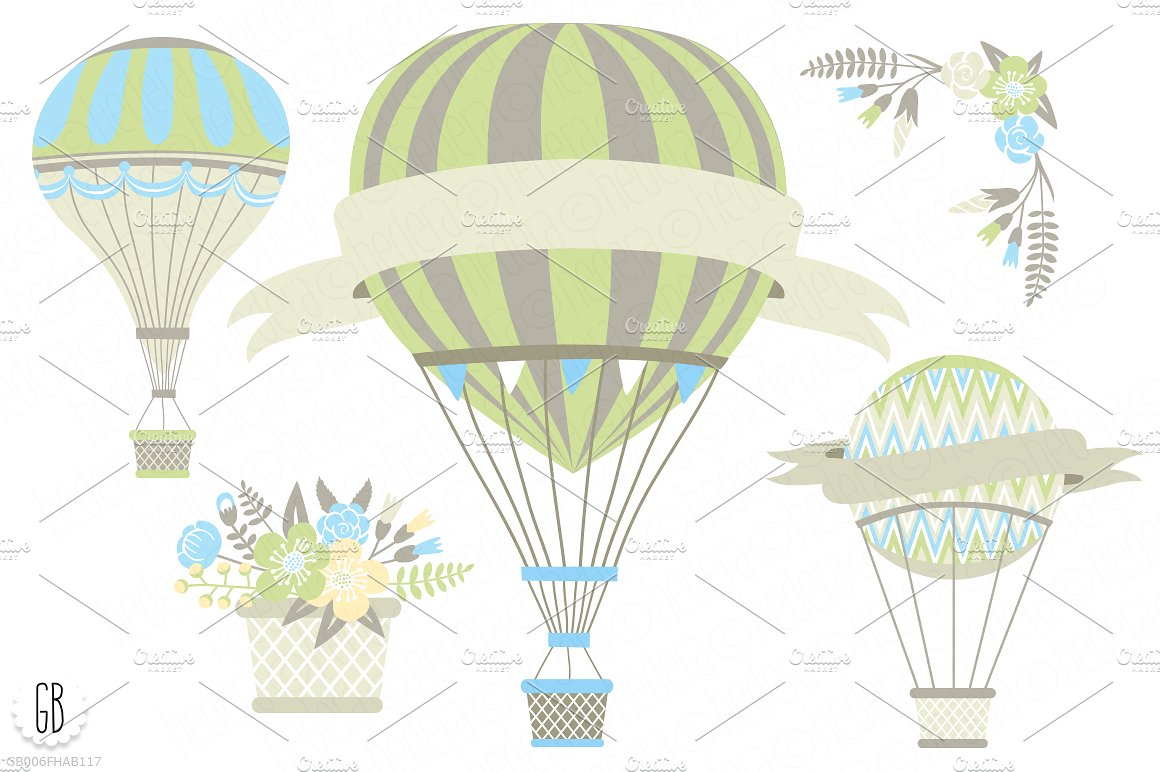 Hot air balloon baby shower in