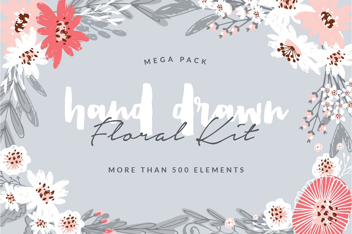 Hand Drawn Floral Kit