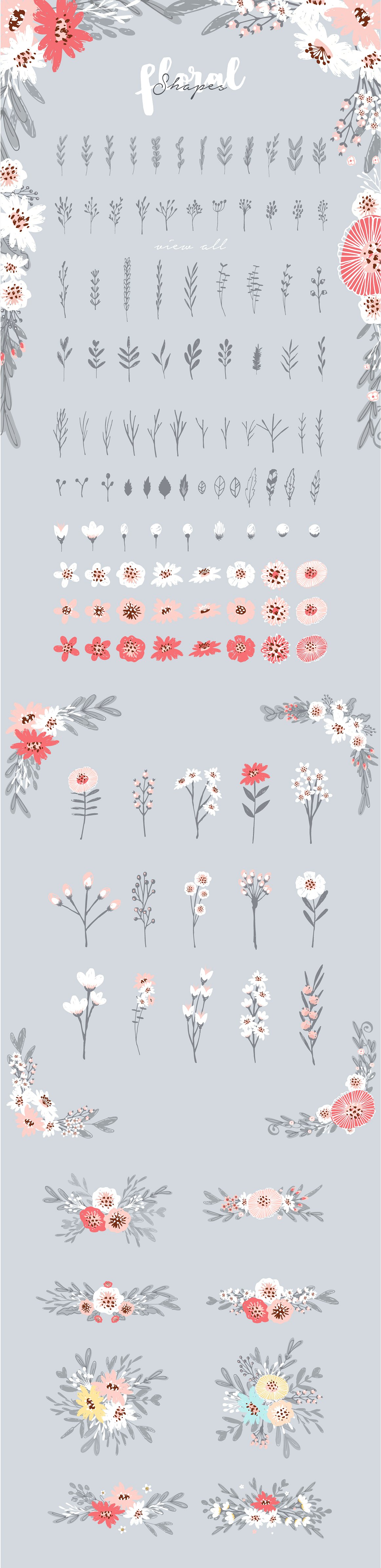 Hand Drawn Floral Kit