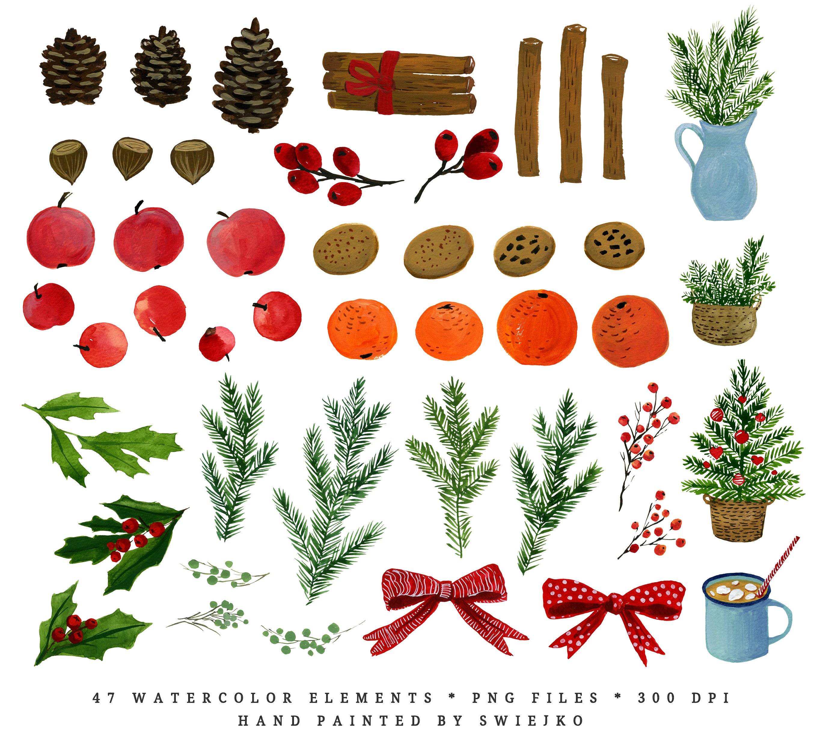 Watercolor Christmas Clipart