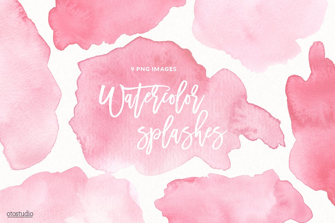 Watercolor Splashes -amp; Text