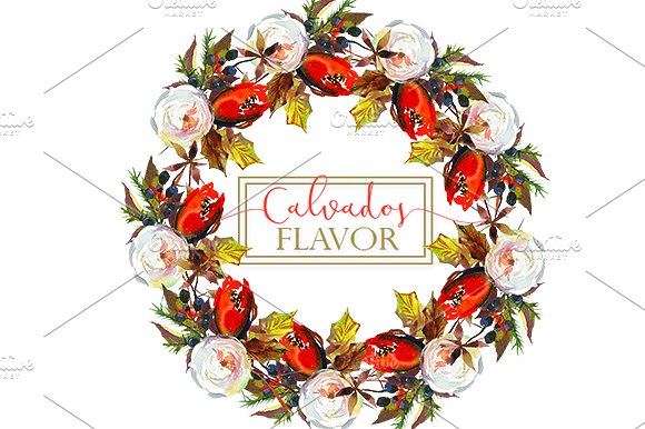 Red Winter Flowers Clipart Set