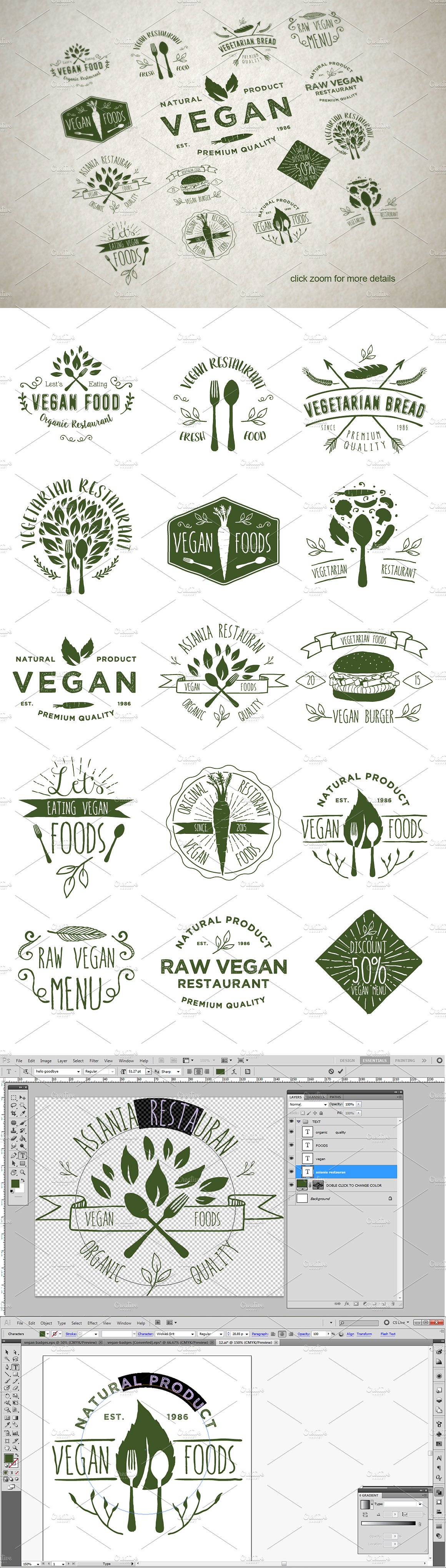 15 Vegetarian Foods Badges