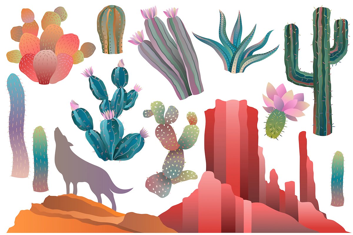 Desert -amp; Cactus Clipart Ve