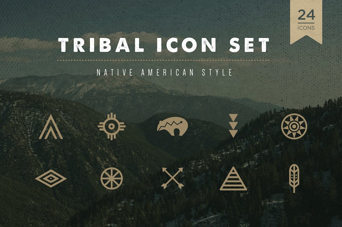 Tribal Icon Set - Native Ameri