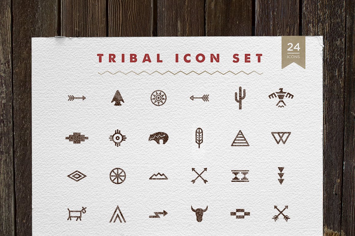 Tribal Icon Set - Native Ameri