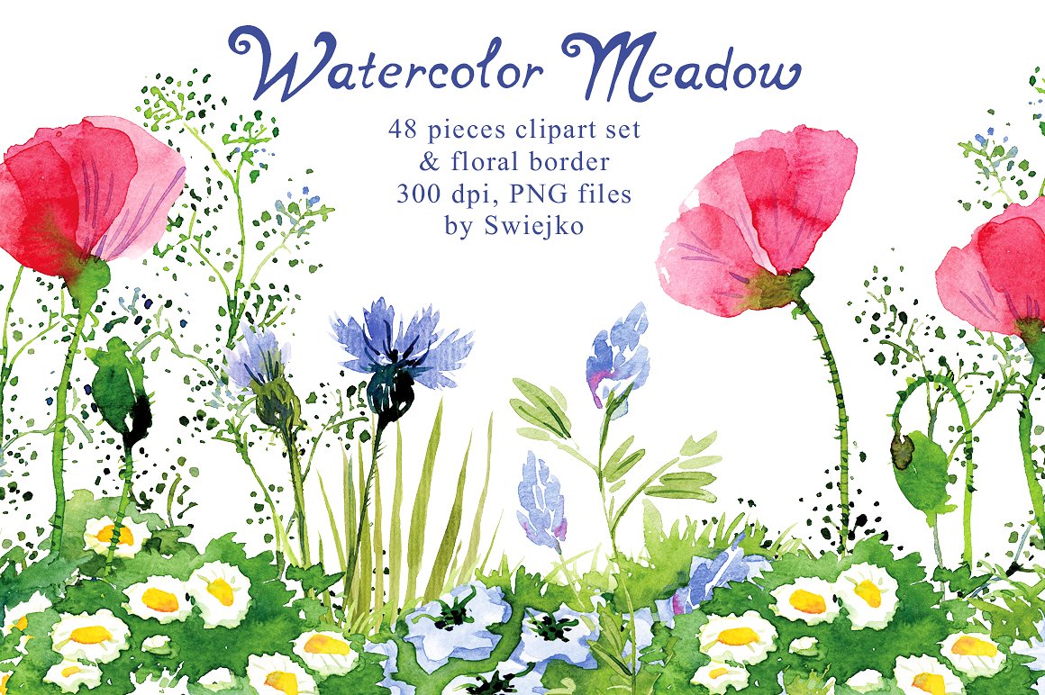 Watercolor Meadow clipart