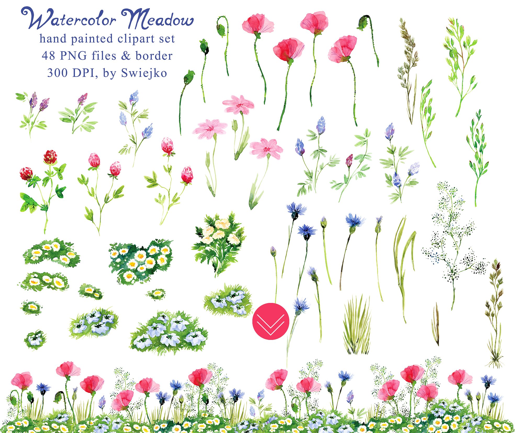 Watercolor Meadow clipart