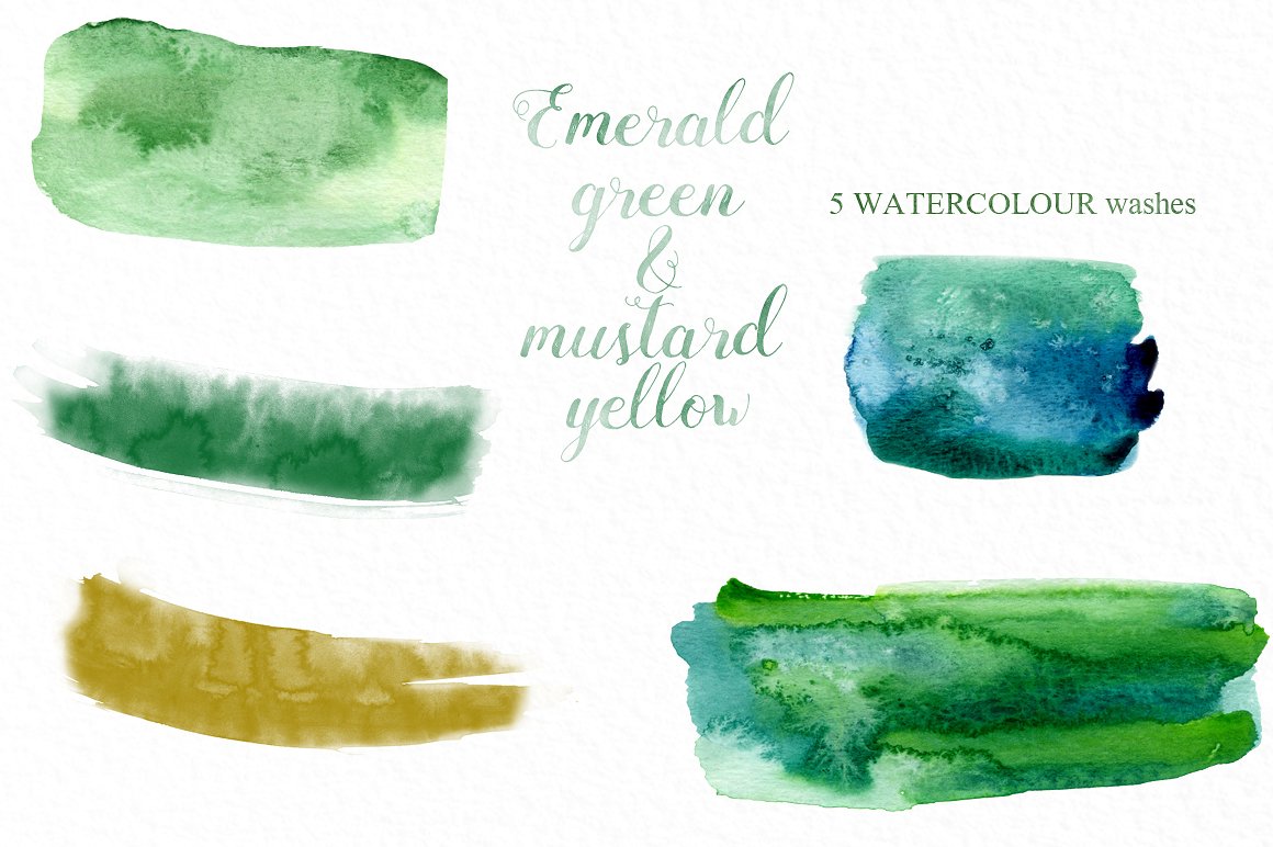 Green and yellow watercolor fl