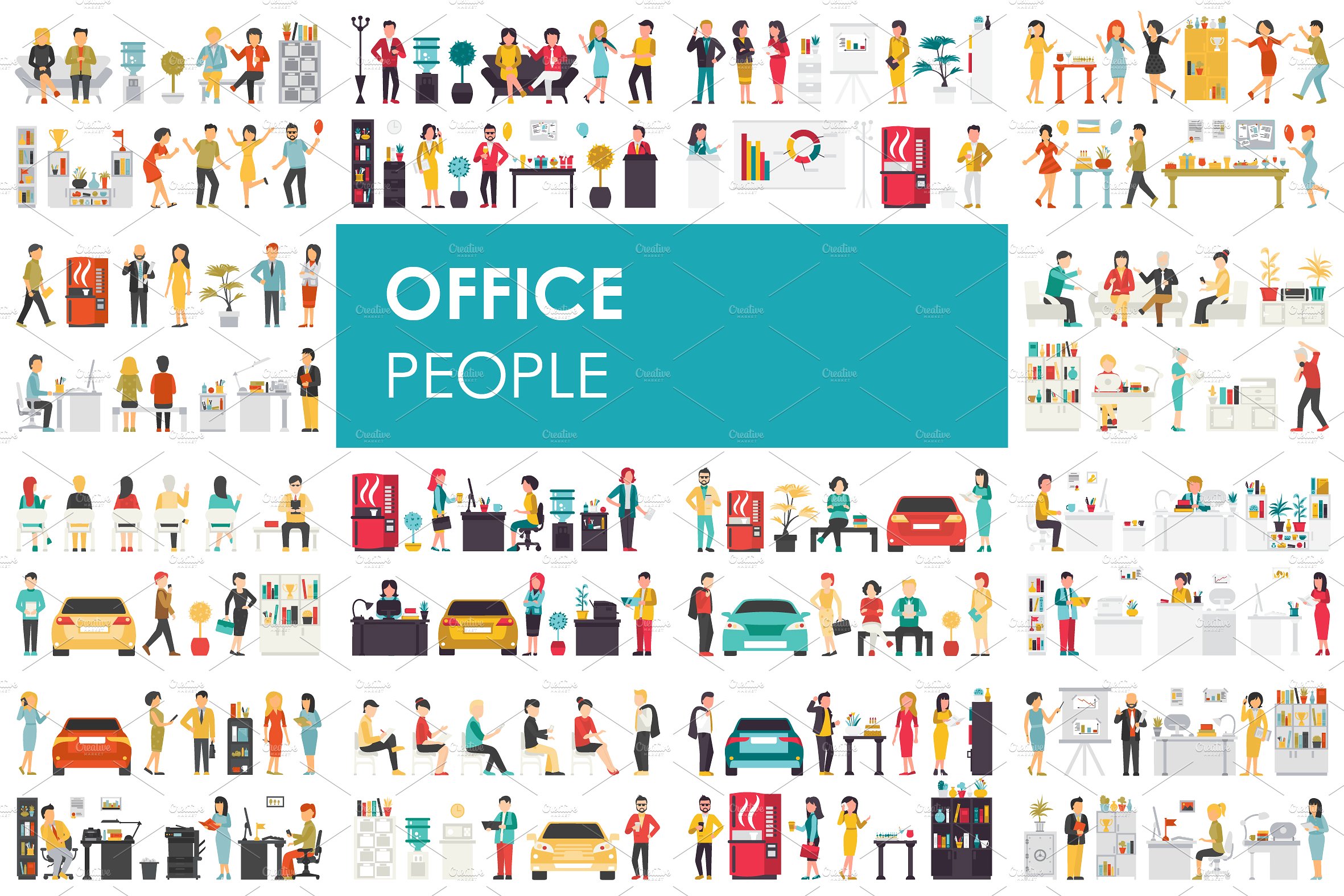 Office - flat people set