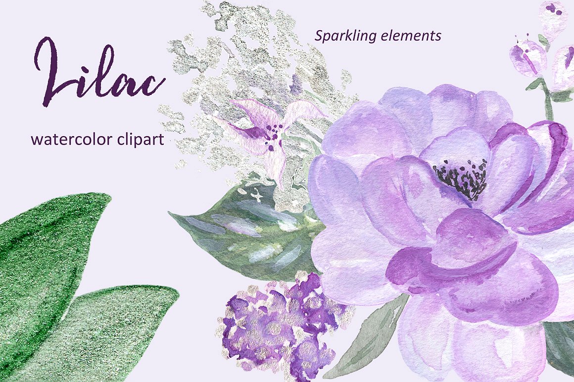 Lilac Soft purple watercolor c