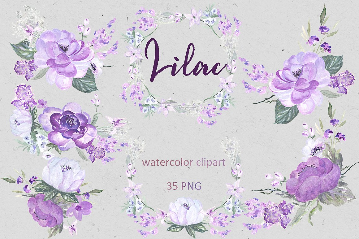 Lilac Soft purple watercolor c