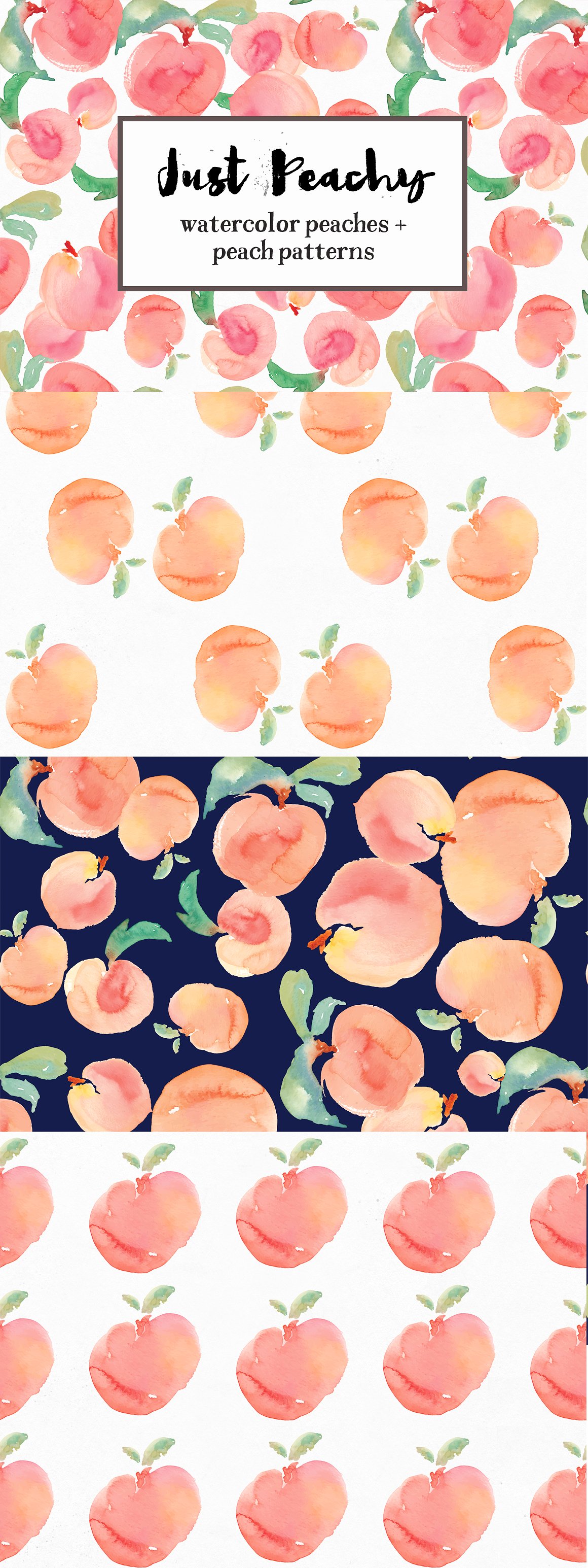 Watercolor Peach Patterns Pe