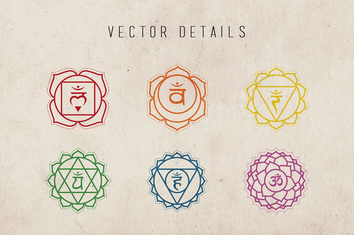 Chakra Symbols Vector Illustra