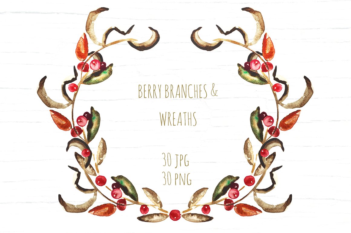 Berry Wreaths and branches cli